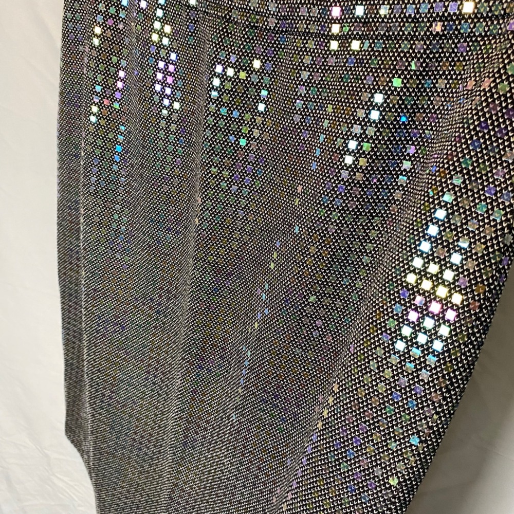 St. John Couture Pencil Skirt Women 4 Black Multi Holographic Sequin Glam Party - Picture 2 of 8